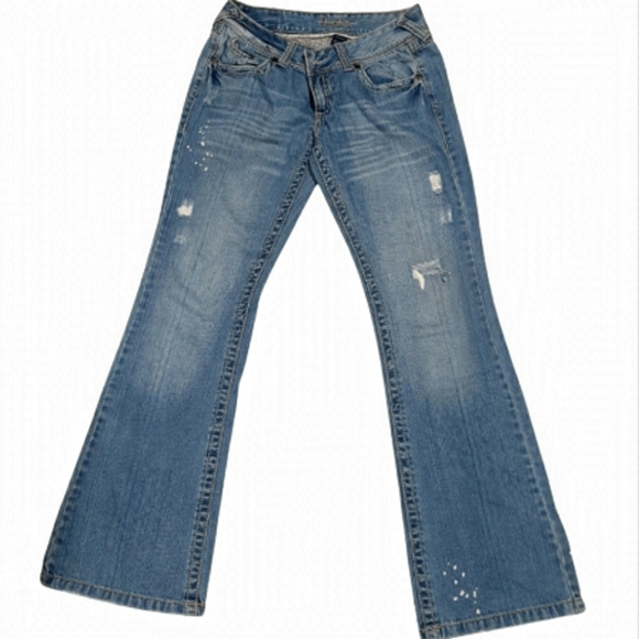 Amethyst Jeans Denim - Distressed Jeans Faded blue Bootcut Amethyst Size 9